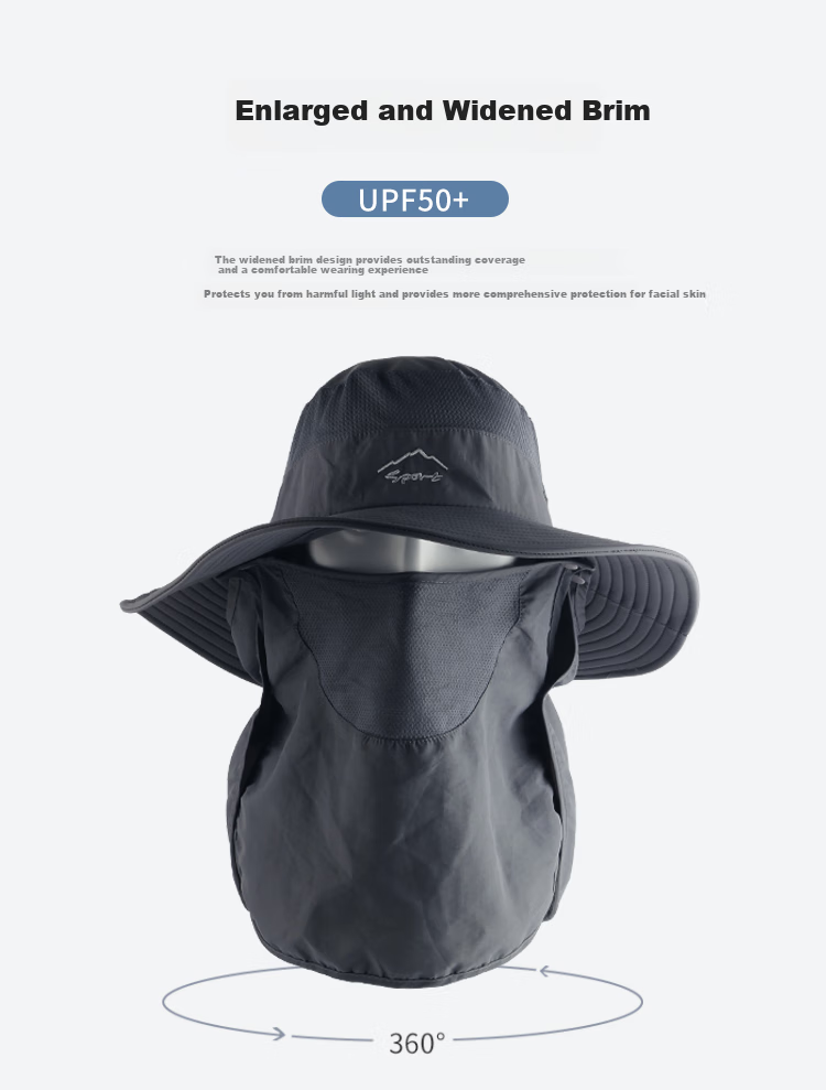 MOTIE Sun Protection Hat for Men And Women, Outdoor Sun Visor Cap, Summer UV-Resistant Face Mask, Sun Fishing Hat, Cycling Mask, Detachable All-In Desig 7