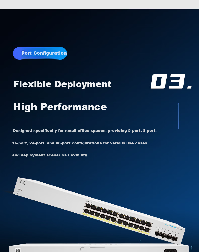 CISCO Switch, 24-Port Gigabit Switch, CBS220-24T Gigabit Enterprise-Level Ethernet Switch 4
