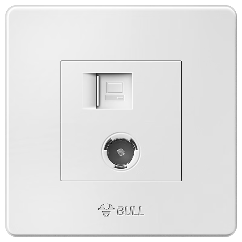 BULL Wall Socket G07 Series Two-Port Computer And TV Cable Type Category Six Socket G07T223B Ivory White