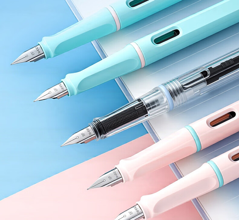 AIHAO New Year Gift Dual-Use EF Nib Fountain Pen for 3rd-6th Grade Students with Replaceable Ink Cartridges Children's Calligraphy Pen Set Green 1 Pen + 8 Ink Cartridges MS0318 2