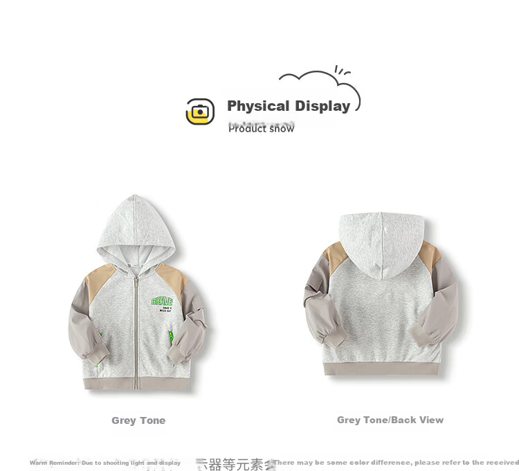 Balabala Boys' Jacket 2025 Spring New Hooded Outdoor Top [Mall Same Style] 201125105112 7