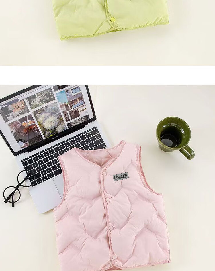 Disney Autumn Winter New Girls' Vest Sweet Macaron Color School Uniform Essential Mid to Large Kids' Vest Inner Wear 1
