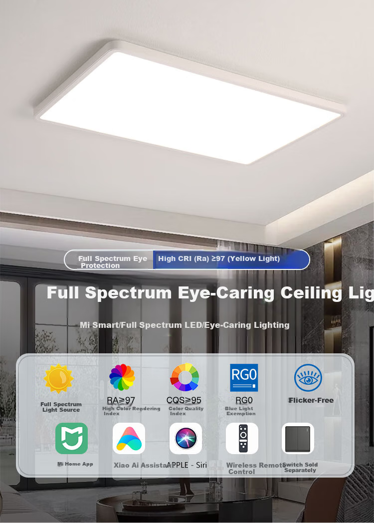 Foshanzhaoming LED Ceiling Light, Bedroom Lamp with Low Blue Light for Eye Protection, High Color Rendering Index, Space-Saving Design, 36W Children's Light 1