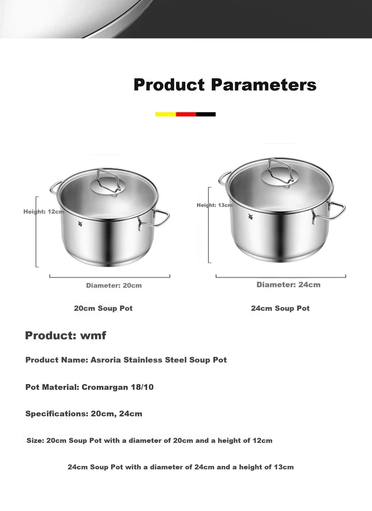 WMF German Futenbao Stainless Steel Stew Pot with Double Handles, Astoria Braising Pot, 20cm Kitchen Essential 13