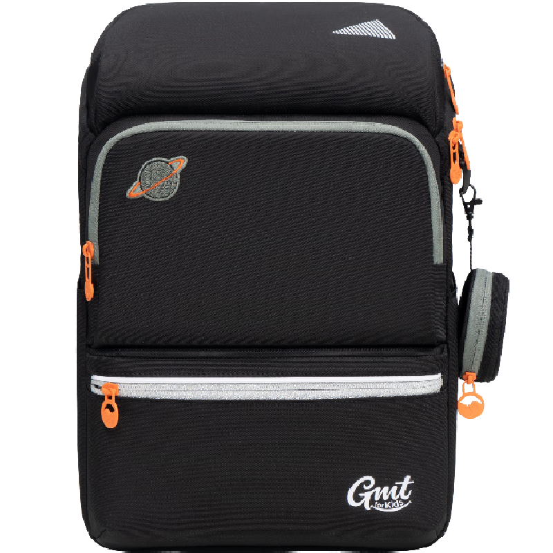 Gmt for Kids Backpack Elementary School Children Large Capacity Lightweight Ergonomic 1-4 Grade Waist Strap Unisex Ink Night Black