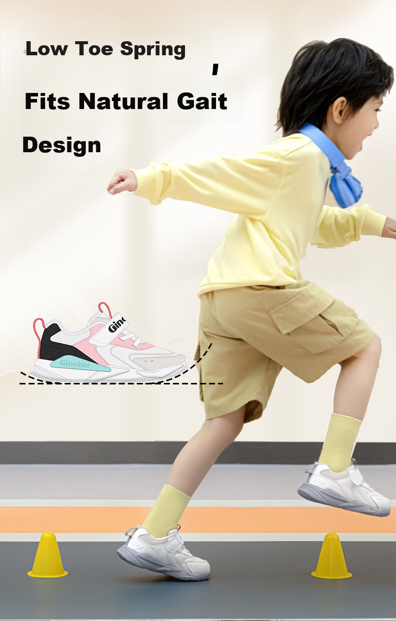 Ginoble Toddler Shoes, 18 Months to 5 Years Old, Spring 2025, Retro Children's Shoes for Boys And Girls, Spring And Autumn Style GW1698, Bright White/pink 6