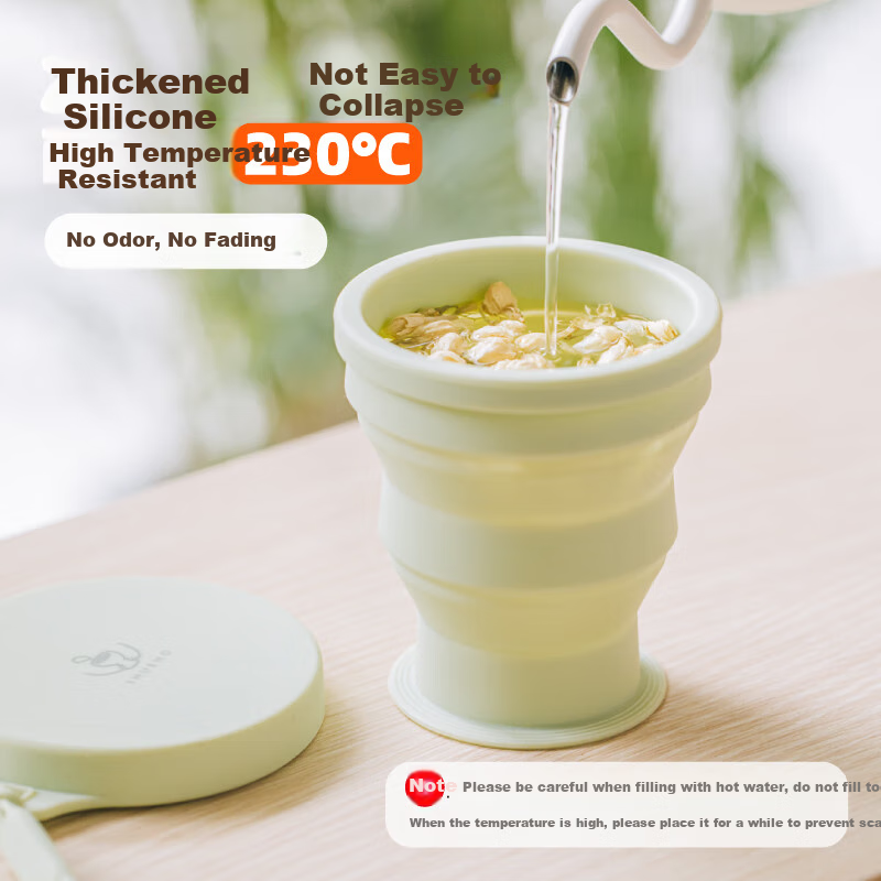 Shuke Foldable Silicone Cup, Travel Mouthwash Cup, Portable Toothbrushing Cup, Compressed Food-Grade Cup