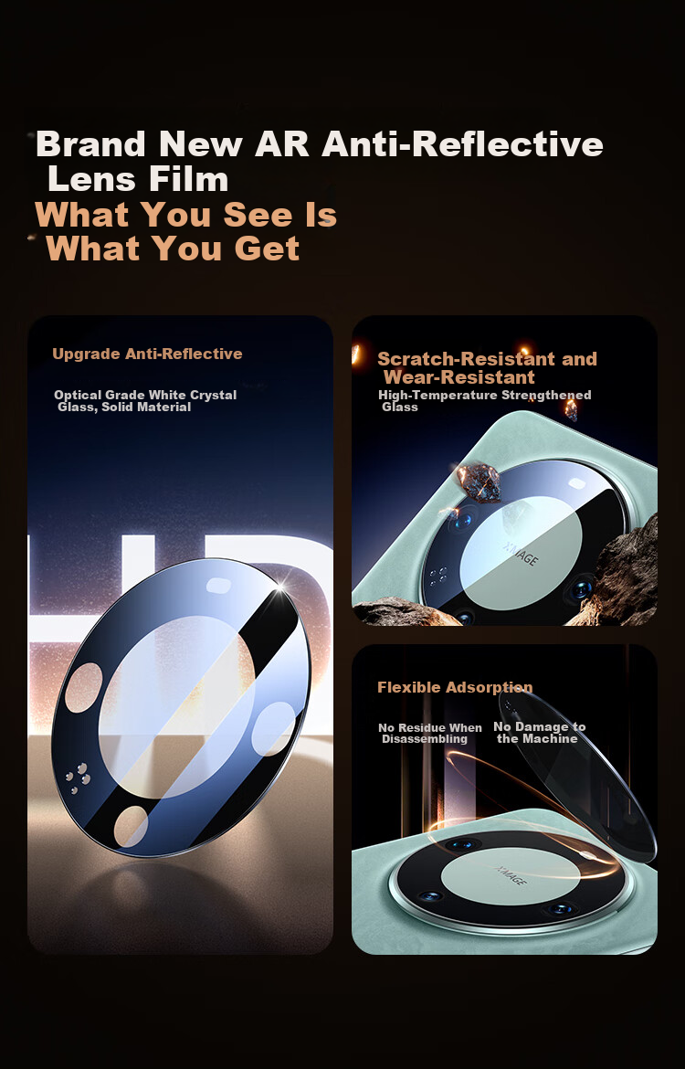 BIAZE [Instant AR Enhancement] Lens Protector for Huawei Mate60 Pro, Mate60 Pro+ Rear Camera Protective Film, Anti-Scratch Tempered Glass, Pixel-Preserving JM1021 2