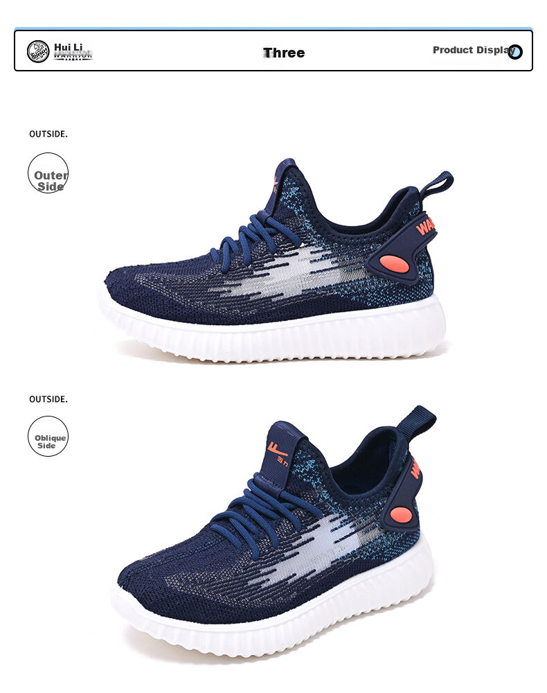 Warrior Kids Flyknit Breathable Sports Shoes Lightweight Running Shoes Easy to Wear Boys Coconut Shoes WZJS0150 Black Size 31 9