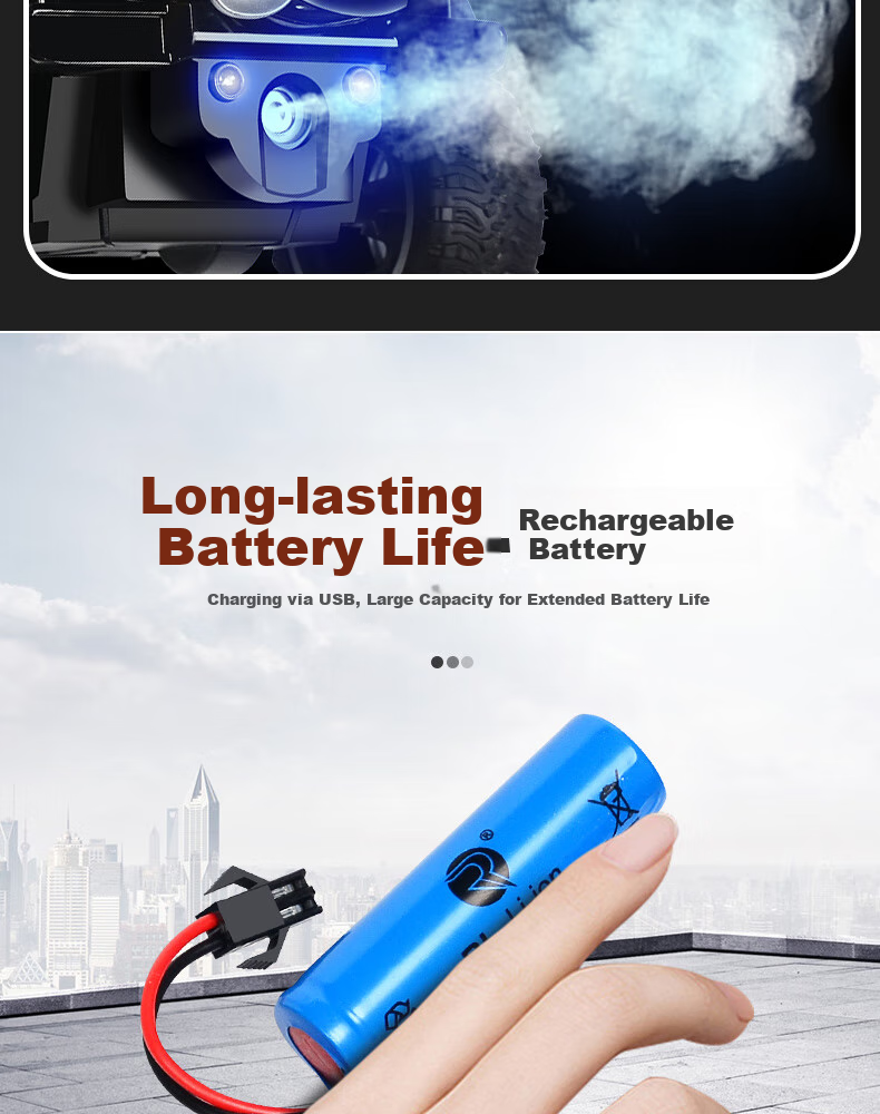 Kuangyeqishi Children's Remote Control Off-Road Electric Racing Car with Sound And Light Effects, Spray Function, Birthday Gift for Boys Aged 3-6 9
