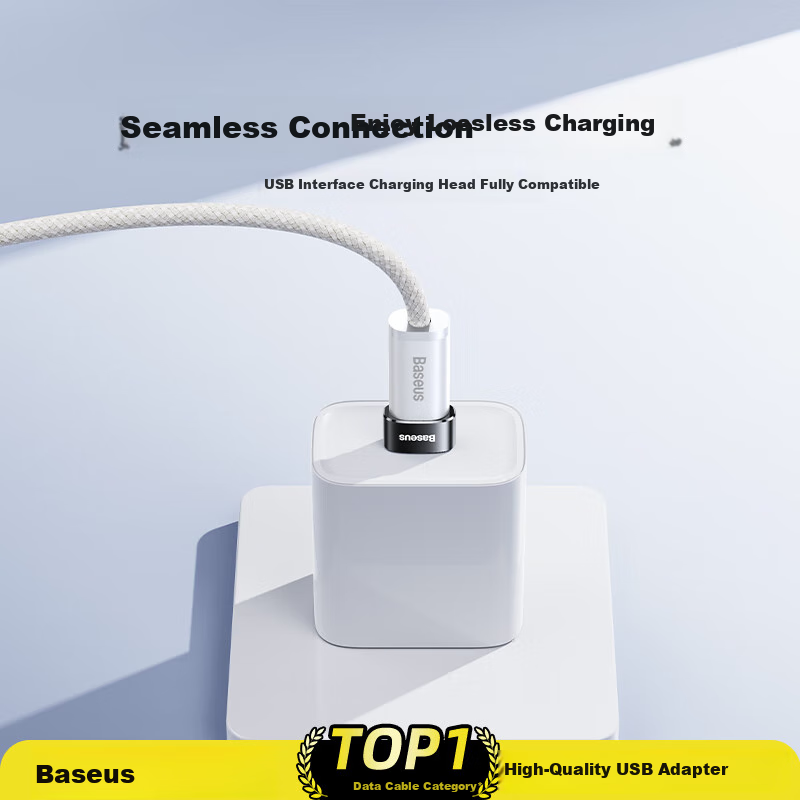 BASEUS USB to Type-C Adapter OTG, Compatible with Apple 18/17/16/15 Fast Charging, Type-C Port Converter, Suitable for Carplay, Headphones, Xiaomi, Huawei Phones And Laptops