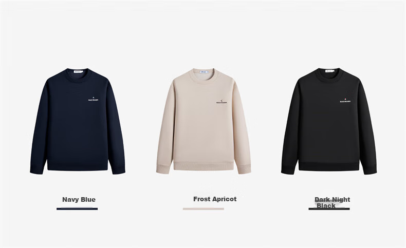 Navigare Small Sailboat Solid Color Basic Versatile Top Pullover Men's Inner Layer Fleece-Lined Warm Sweatshirt 1135805301 XL 10