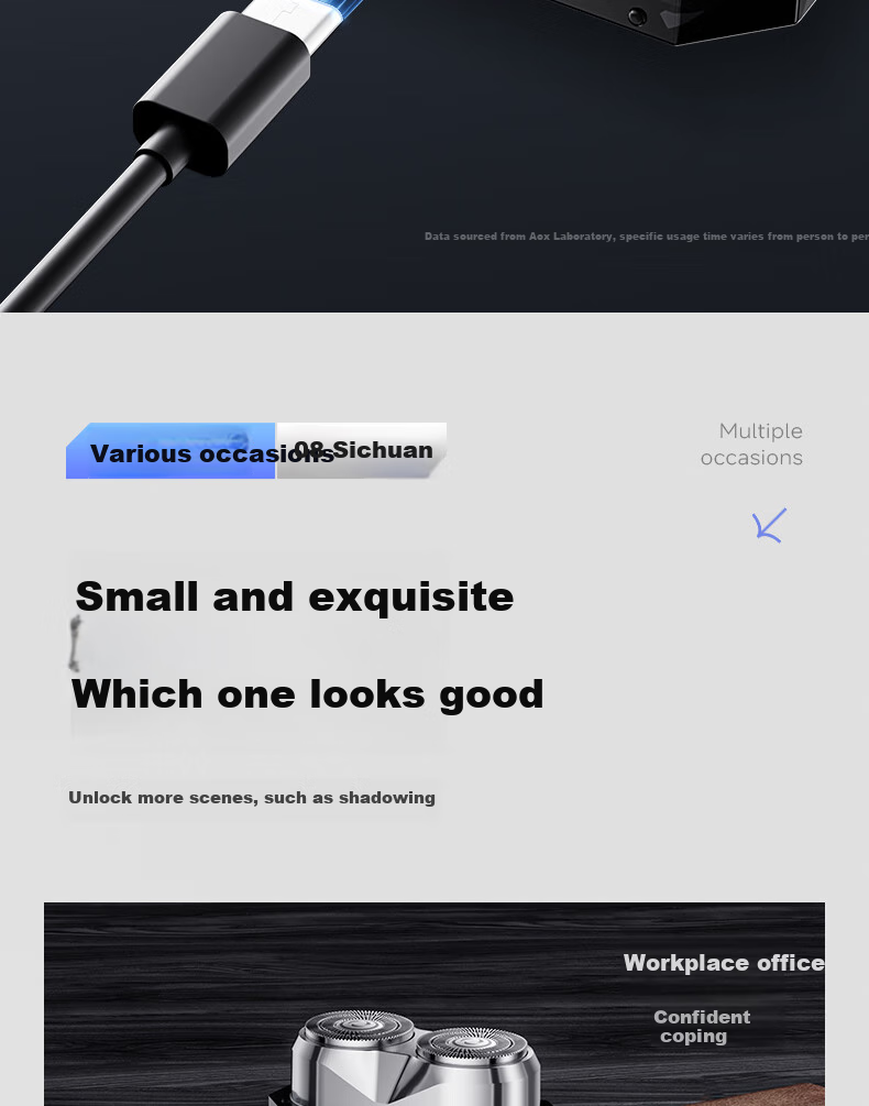 AUX Electric Shaver for Men, Black Warrior 2026 Latest Model, Youth-Specific Portable Dual-Engine Mecha-Style Razor, Mini Gift 15