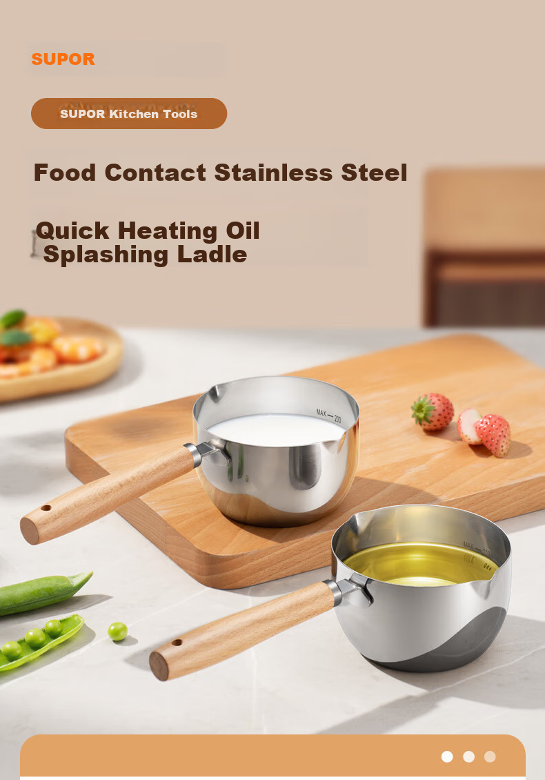 SUPOR Stainless Steel Oil Frying Pan, Home Use for Pouring And Searing Oil, KGF20AH10 1