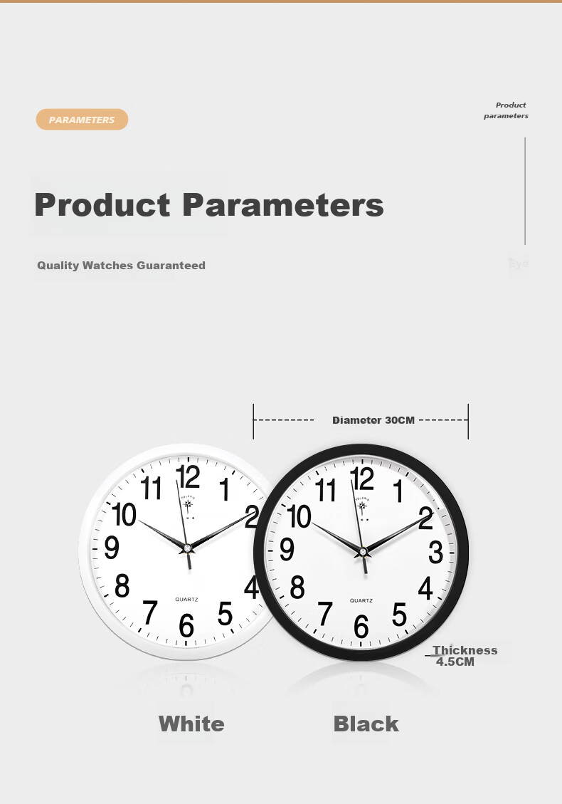 POLARIS Radio-Controlled Wall Clock, Living Room Wall Clock, 2024 Model, Home Perpetual Calendar Clock, 30cm, Black 13