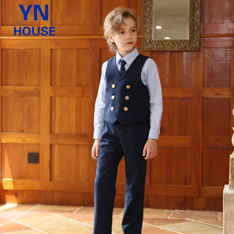 Yinuofang Children's Performance Suit Set Boys and Girls Group Performance Clothing Host Suit Girls Dress Set