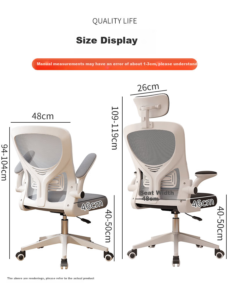 Chibailun Ergonomic Office Chair, Home And Study Chair, Adjustable Height Chair for Dormitory And Study Room, Comfortable Gaming Chair for Long Sitting 21