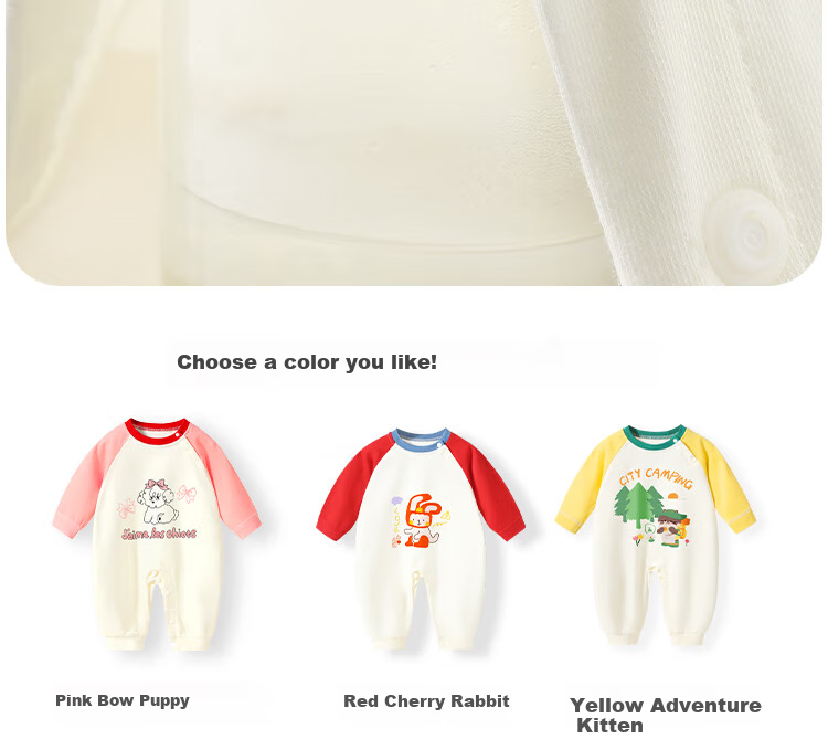 Badibadi [Pregnant Mom's Gift] Spring And Autumn Infant Romper Bodysuit for Baby Boys And Girls, Pink, 90cm 9