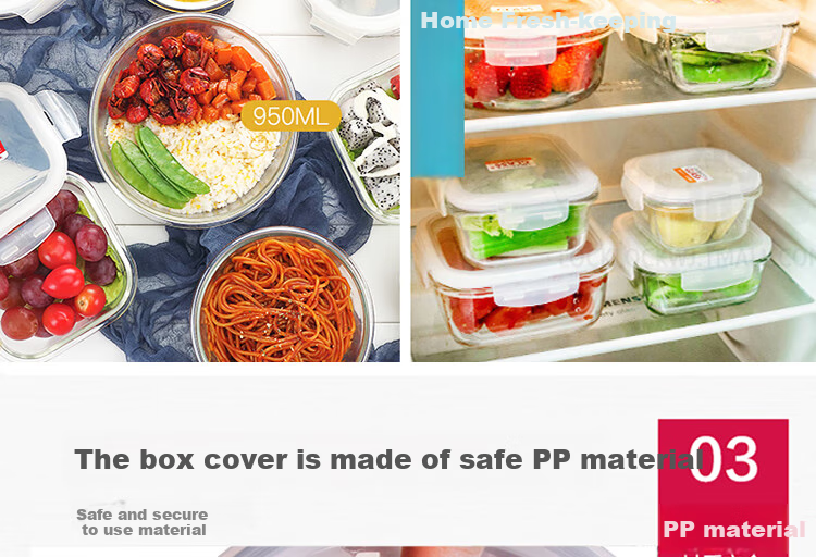 LOCK&LOCK Large Capacity Heat-Resistant Glass Food Storage Containers, Microwave-Safe Lunch Boxes, Sealed Bento Boxes, Meal Containers, Lunch Bags, 1L*2 8