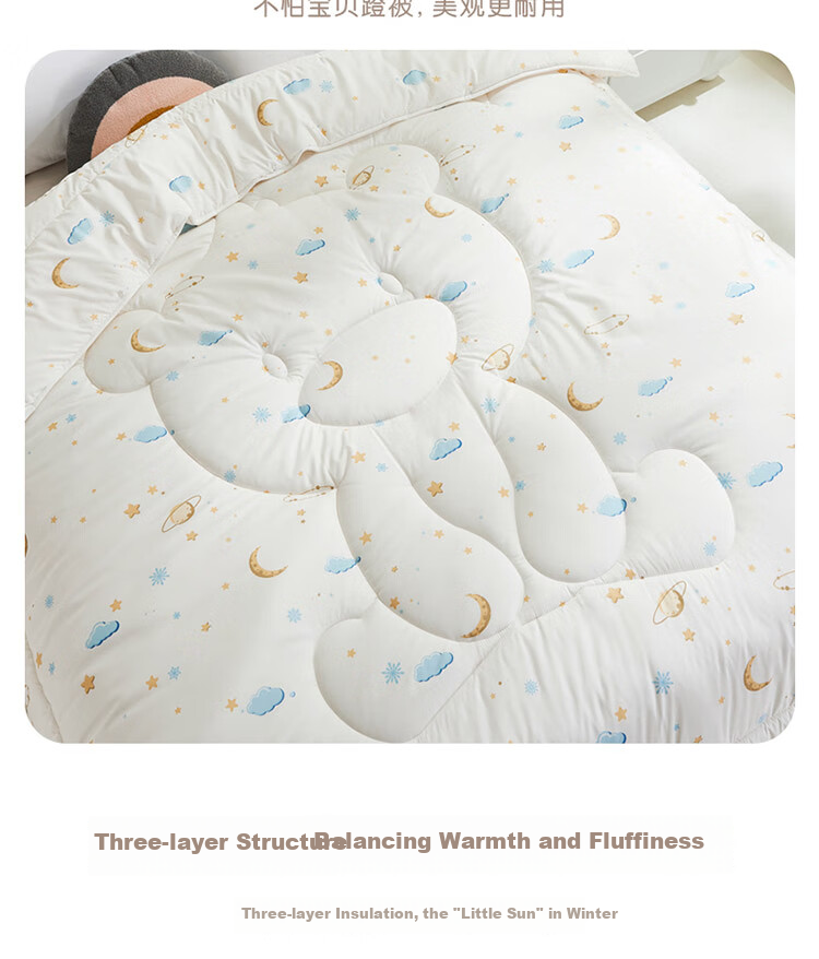 Luolaikids Quilt, Infant Class A Antibacterial Soybean Thickened Warm Winter Comforter, Kindergarten Blanket 150*215 6