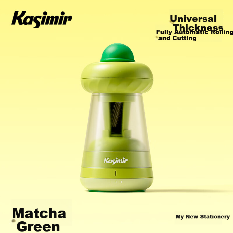 Kasimir Automatic Universal Pencil Sharpener with Wide Diameter, Electric Rotary Pencil Sharpener, Automatic Lead Insertion Sketch Sharpener, Pen Sharpener, Student Stationery Holiday Gift - Matcha Gree