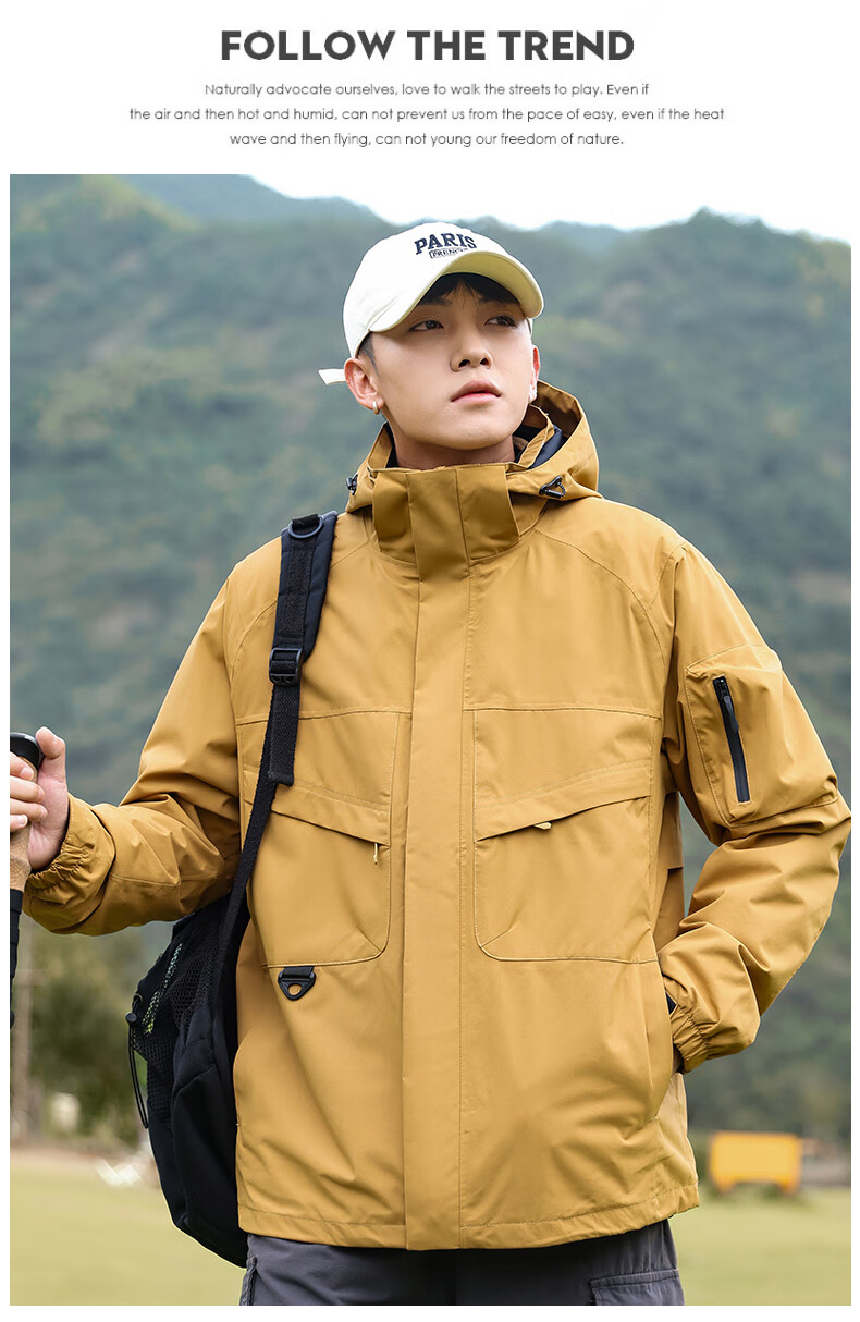 EASTERN CAMEL 3-in-1 Men's Spring Autumn Outdoor Sports Mountaineering Windproof Waterproof Jacket Coat 10