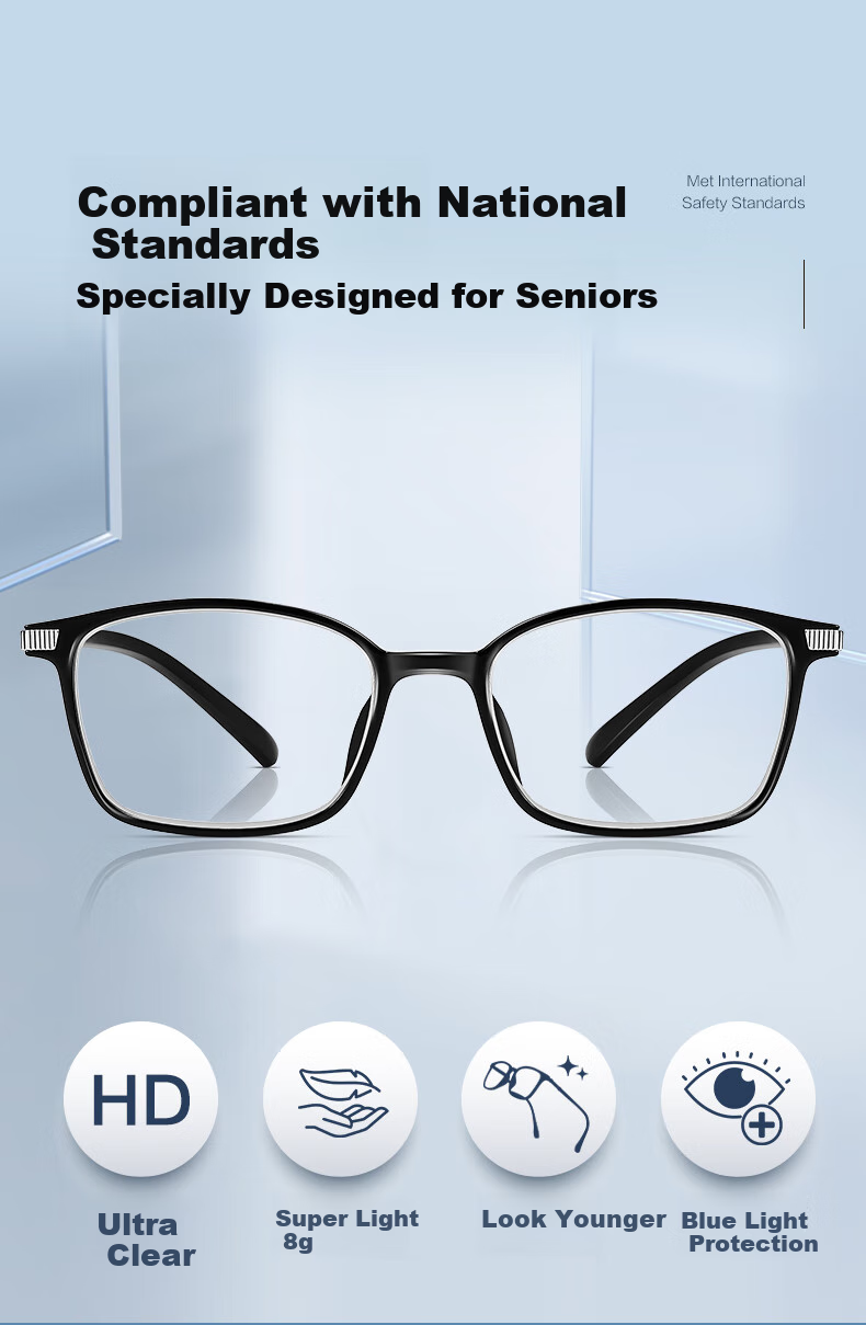 LOHO Reading Glasses for Men, Anti-Blue Light High Definition Lenses, Fashionable Business Glasses for Elderly, 350 Degrees, for Ages 70 And Above 3