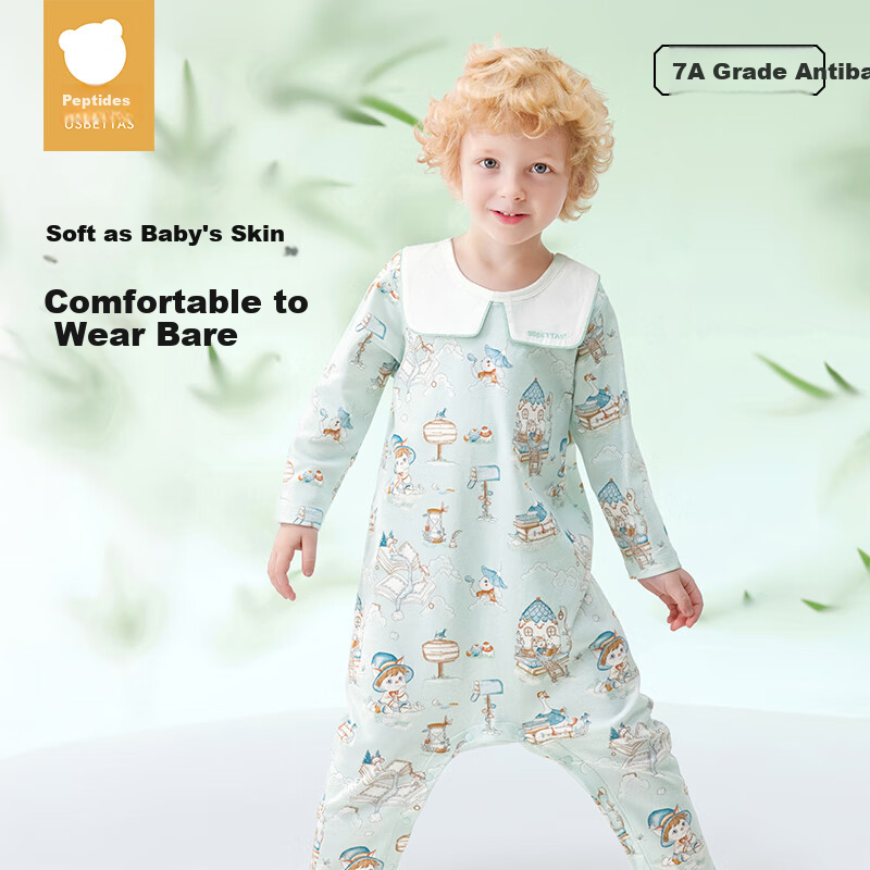 Beitaisi Children's Pajamas, Spring And Autumn Style, Fashionable New Design, Boys And Girls One-Piece Sleepwear, Baby Pure Cotton Home Wear Set