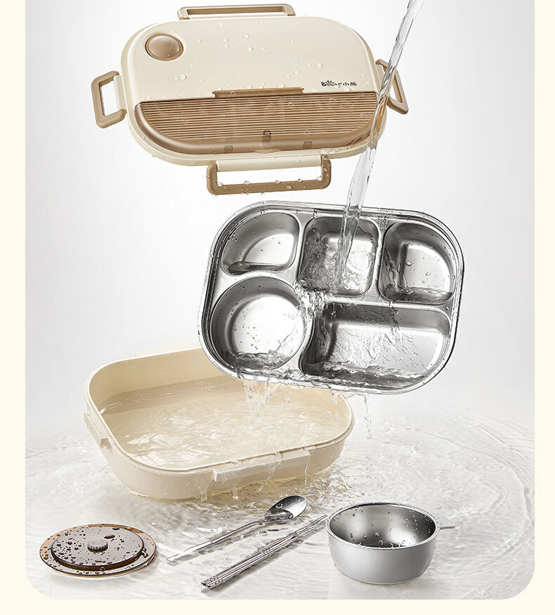 Bear 316 Stainless Steel Lunch Box Large Capacity Portable Bento Box Dishwasher Safe JW079 14