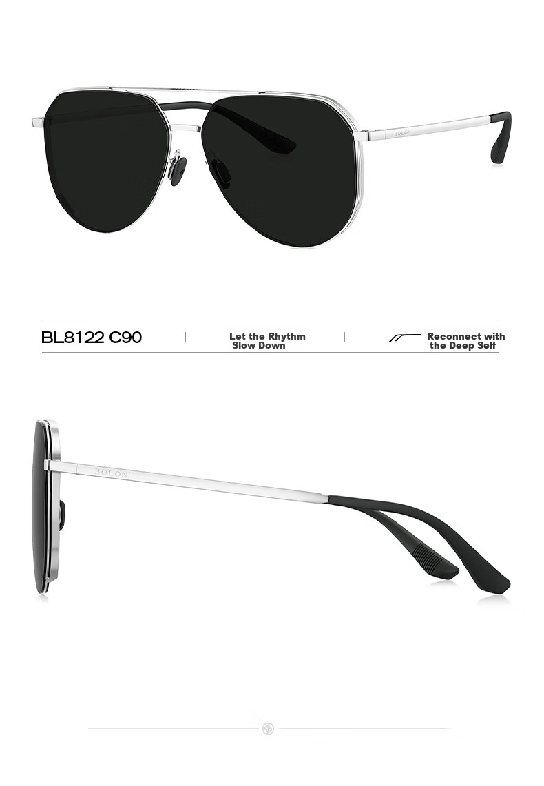 BOLON Sunglasses, Polarized Driving Fishing Sun Protection Glasses for Men, Toad-Shaped Glasses, Gift for Boyfriend, Trendy BL8122 D11 18