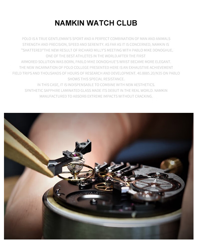 NAMKIN Top 10 Brand Men's Mechanical Watch Fully Automatic Imported Movement Waterproof Luminous Black Dial 8882 6