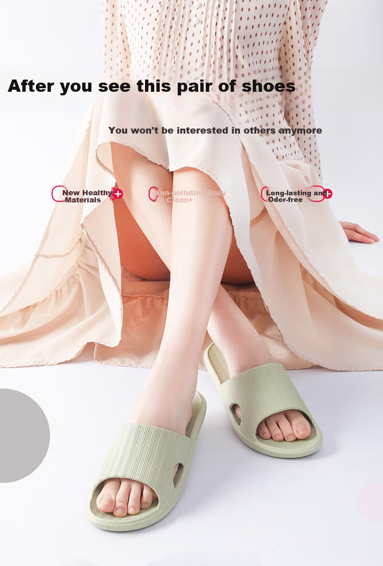 LangSha New EVA Slippers for Men And Women, Couples' Home Wear, Summer Bathroom Non-Slip Thick Sole Squishy Feel, Light Pink, Size 39-40 1
