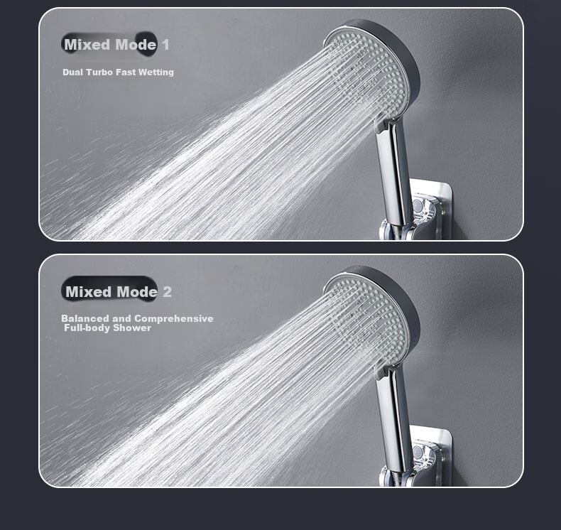 BSITN Shower Set, Surface-Mounted Shower System, Complete Set without Top Spray, Simple Bathroom Shower Head with Pressure Boosting Function B1057 7