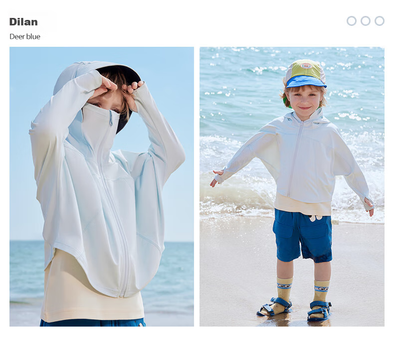 Beitaisi Children's Sun Protection Clothing, Summer Mesh Ice Silk Cool-Feeling, Boys And Girls UV Protection Garment, Breathable New Style Baby Jacket 17
