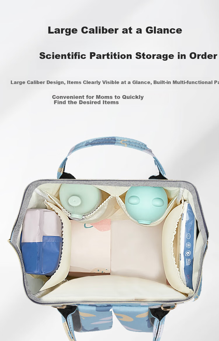 Aibao Shi Mommy Bag Multifunctional Large Capacity Maternity Backpack Lightweight Portable Work Mom Bag Off-White M419 6