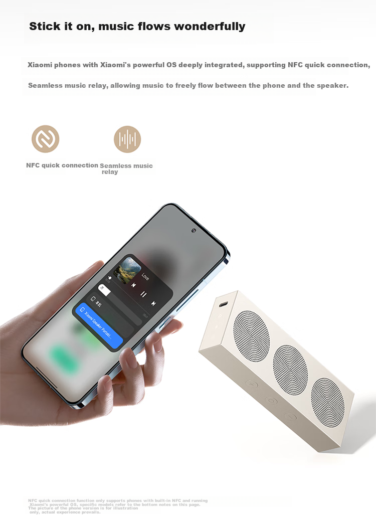 MI Xiaomi Portable Bluetooth Speaker, Titanium Color, Slim And Portable Desktop Bluetooth Speaker, MI 17 Launch Event Outdoor Speaker, Ultra-Thin Dustproof And Waterproof NFC 13