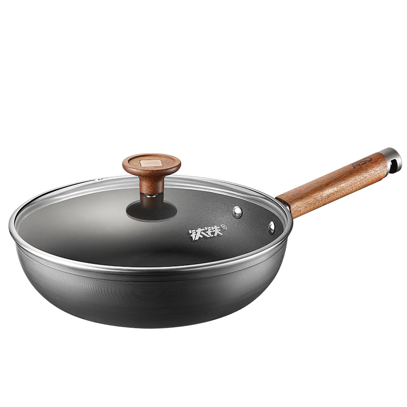ASD 26cm Titanium Iron Non-Stick Frying Pan with Fluorine-Free Coating, Cyclone Energy-Concentrating Base T8WG