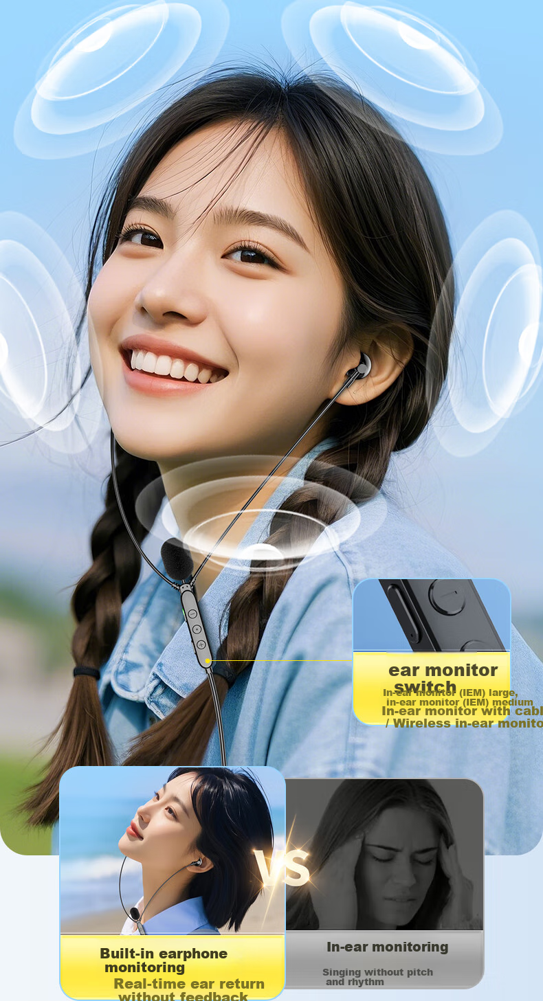 WITGOER [Noise-Cancelling Anti-Spray Microphone] Karaoke Wired Headphones, Lightning Singing Recording Mobile Phone Microphone, Direct Streamer Microphone with Built-In Sound Card, Suitable for Quanmin Changba 6