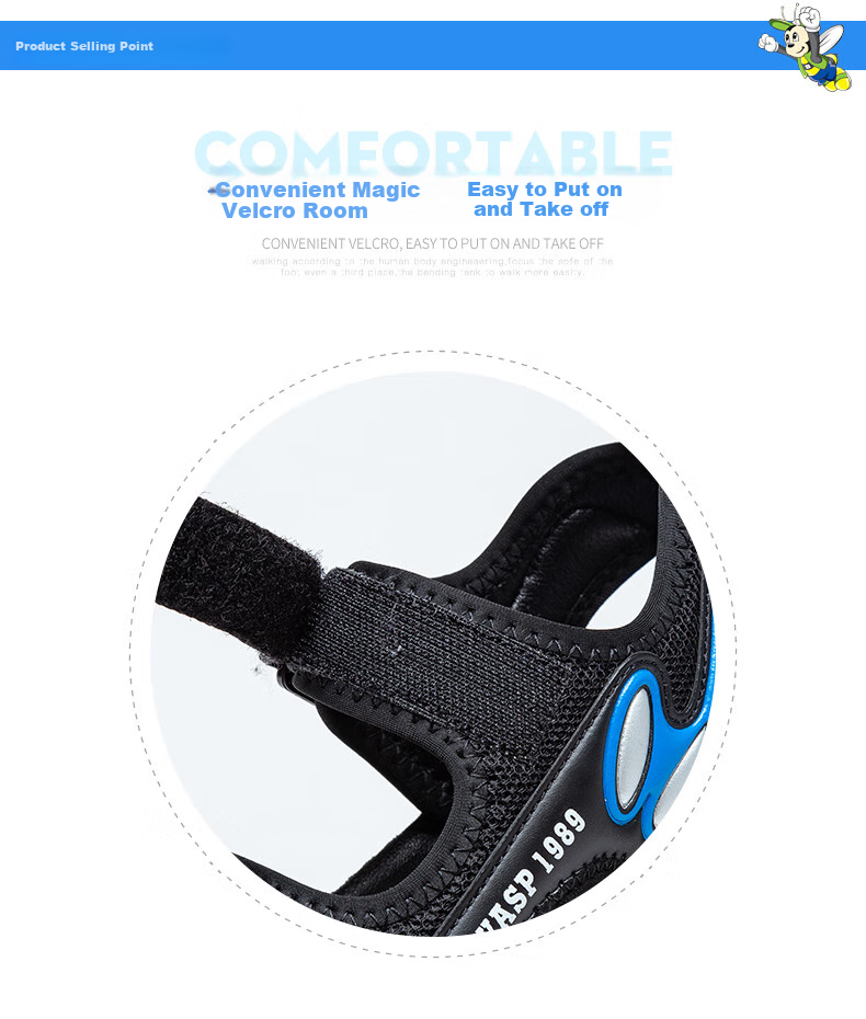 Bumblebee Kids Shoes Summer Soft Sole Non-Slip Black Blue D331237898 Size 27 for Older Children 2