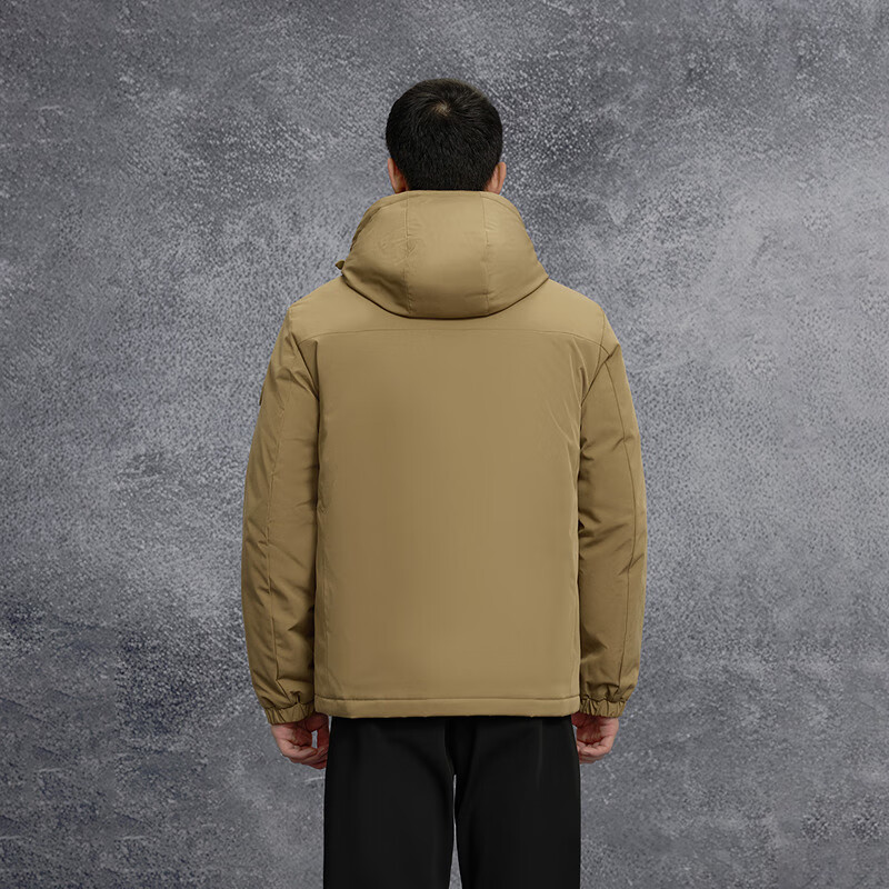 HLAHLA Men's Cotton Padded Jacket 25 Light Business Classic Series Hooded Coat Winter