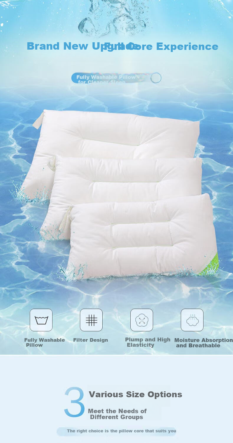 FUANNA Home Textile Pillow Core, Cervical Pillow, Five-Star Hotel Pillow, One Pack, Pure Cotton Antibacterial Pillow Core, Fiber Pillow, 70*45cm 1
