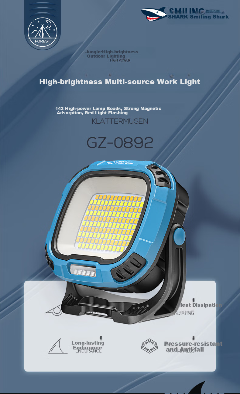 Weixiaosha 892 Work Light, Auto Repair Maintenance, All-Terrain Ultra-Bright Outdoor Camping Light, Strong Beam, Street Vending Lighting, Emergency Waterproof 1