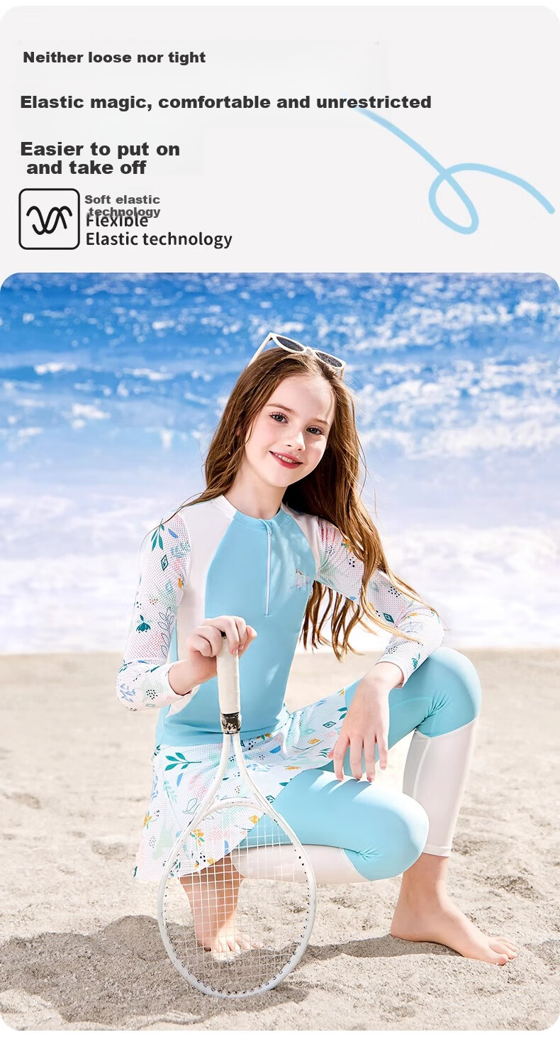 Disney Girls' Swimwear Set for Kids 6-12 Years, Two-Piece Long Sleeve and Pants, Sun Protection, Large Kids Swimming Suit D35071 Pink Size 140 7