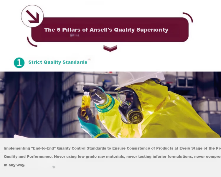 Ansell Chemical Protective Gloves, Acid And Alkali Resistant, Corrosion Resistant, Extended And Thickened Nitrile Rubber, Non-Slip, Durable Protective Work Gloves, 37-185 (1 Pair), 9/L 15