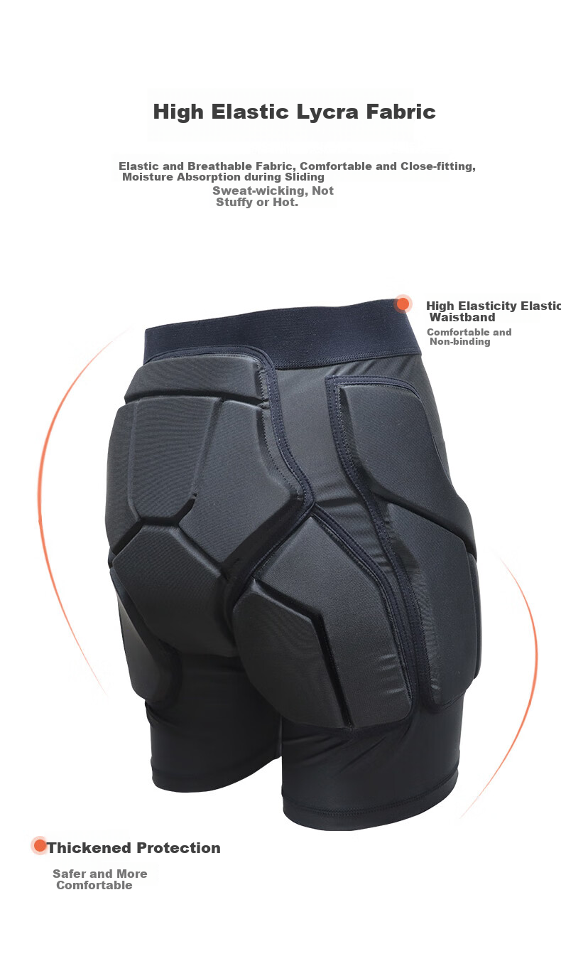 YEON Ski Protective Gear Set Hip Pads Knee Pads Protective Shorts Unisex Anti-Fall Ski Roller Skating Set XL 3