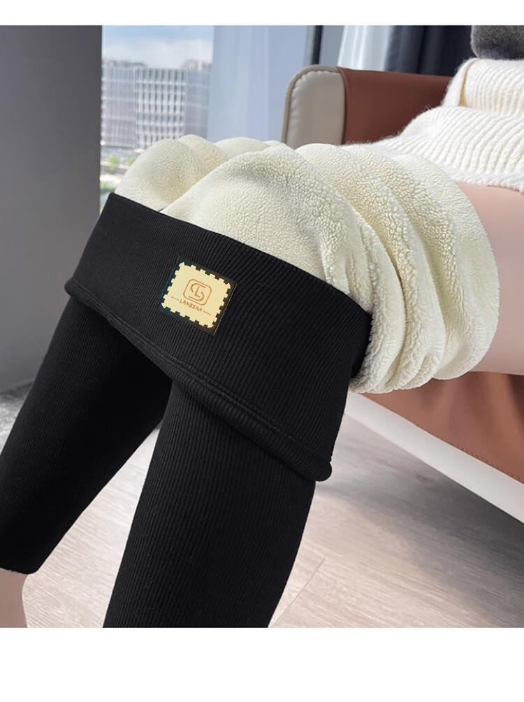 LangSha Women's Autumn Winter Fleece-Lined Thickened 300g Baby Velvet Warm Slim Fit Leggings 13