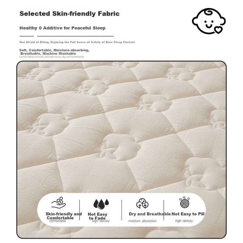 Hodo A-Class 100% Xinjiang Cotton Pure Cotton Fitted Sheet 1.8m x 2m Mattress Protector Quilted Bed Cover Charlotte-White