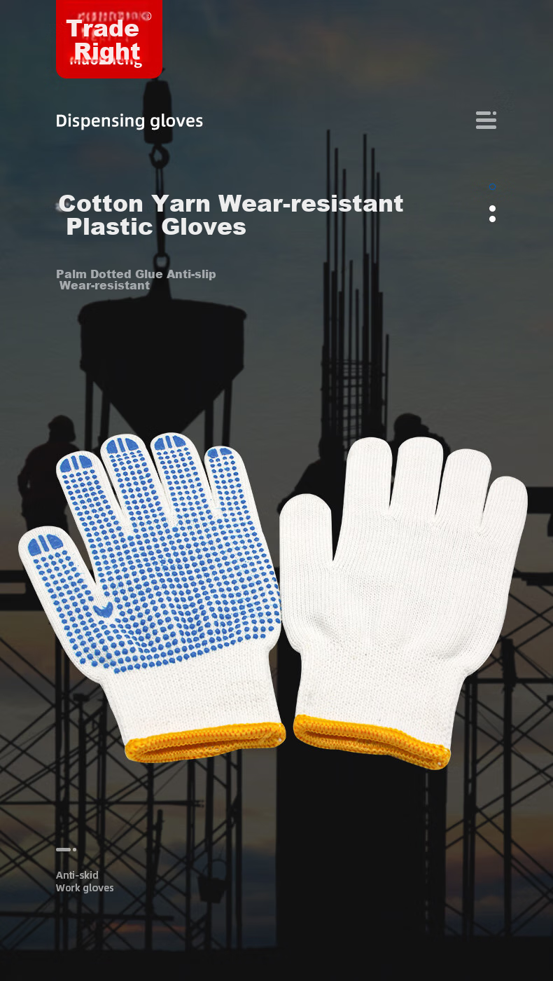 Maozheng Touchscreen Gloves, 10 Pairs/pack, Nylon Dotted PVC Anti-Slip Wear-Resistant Breathable Thin Style, Black 1