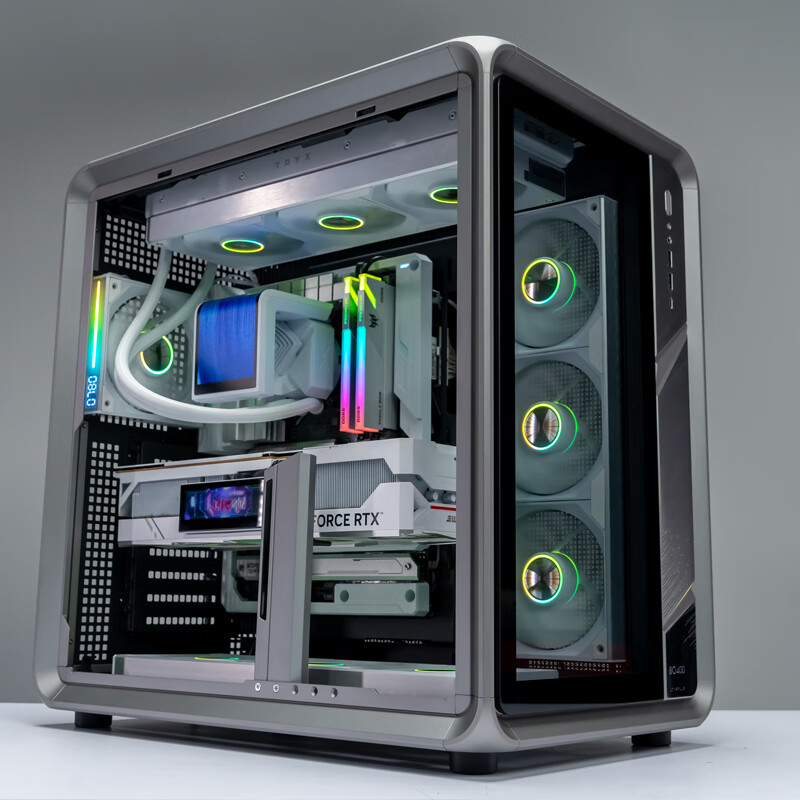 Conglinbao Xinglian Fan Lite240 Integrated Building Block Fan, Straight Blades 12cm, Aluminum Rotor, Synchronized PWM Speed Control, White Case Fan, ARGB Desktop Computer Quiet Fa