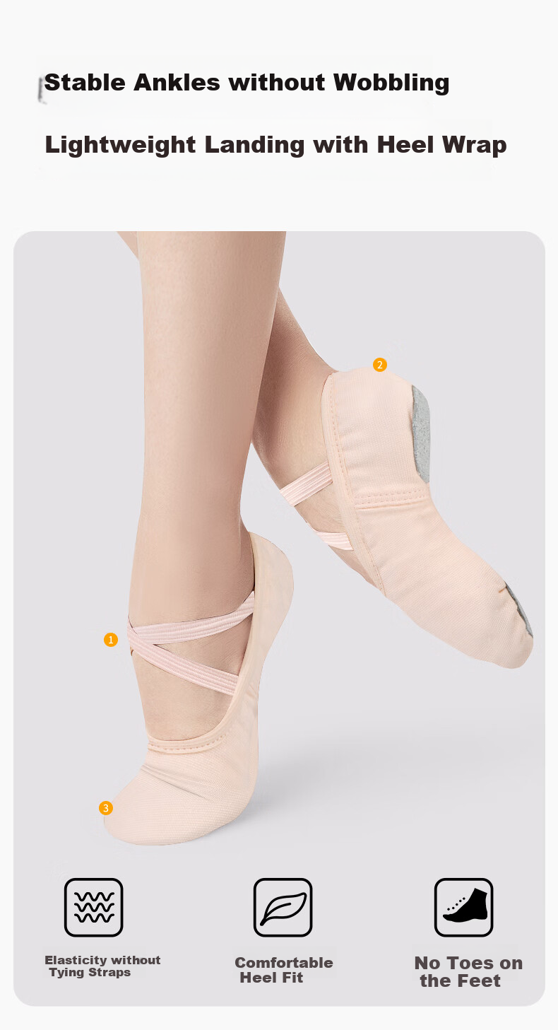 Zhiyouban Adult Dance Shoes, Professional Ballet Practice Shoes for Women, Soft-Soled Slip-On Children's Dance Yoga Body-Shaping Cat Paw Shoes 7